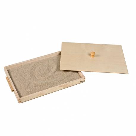 Bandeja de arena con tapa para trazar | Preescritura Montessori