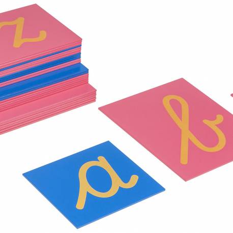 Letras de lija CURSIVA Int. | Leer con Montessori |Nienhuis