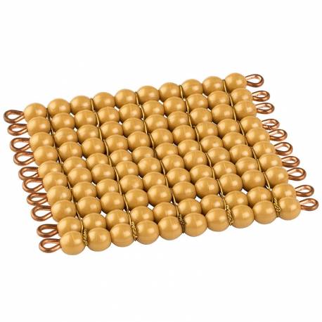 One Golden Bead Square Of 100:...