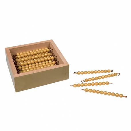 45 perlas doradas en filas de 10 | Perlas Montessori | Nienhuis - Nebulae