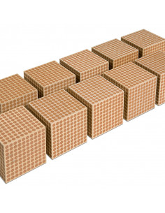 Wooden Cube Of 1000: Set Of 10 2