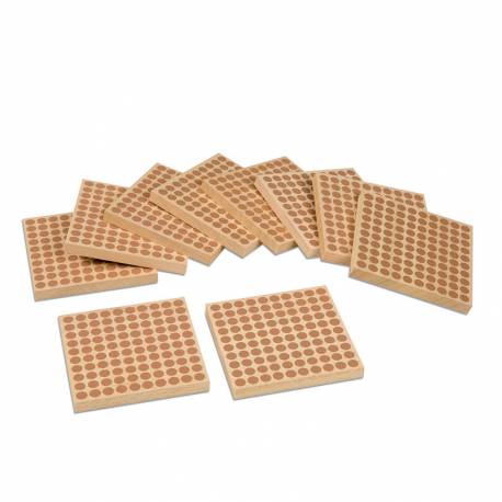 Wooden Square Of 100: Set Of 10