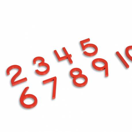 Números en madera rojos: versión US  | Matemáticas Montessori |Nenhuis