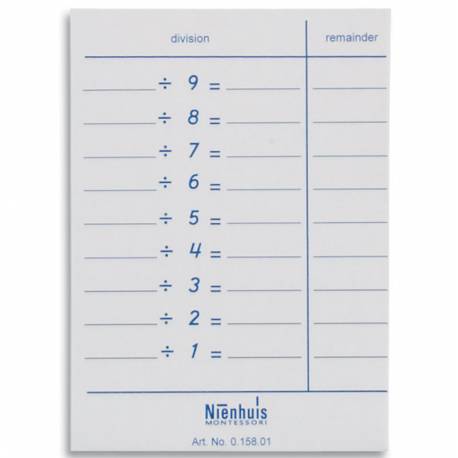 Tablas de división | Nienhuis Montessori | Matemáticas Primaria
