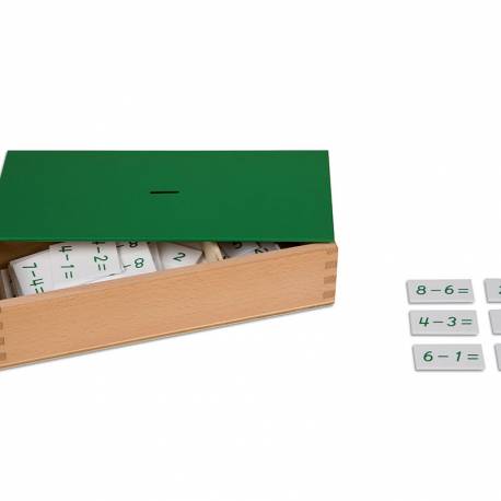 Caja con operaciones y resultados: RESTA  | Nienhuis Montessori