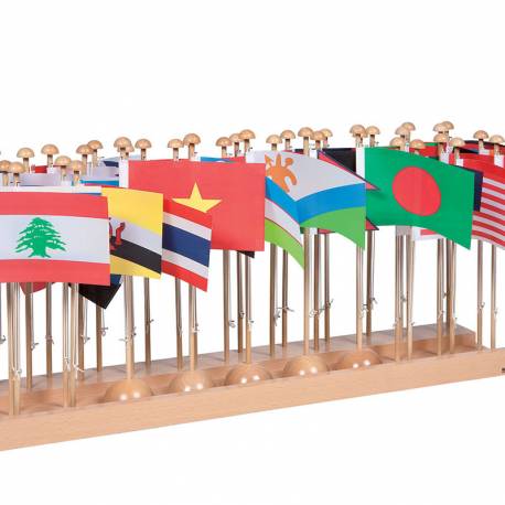 Banderas de Asia con un Stand | Montessori Geografía | Nienhuis