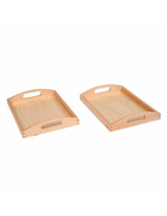 Wooden Tray Small: Set Of 2