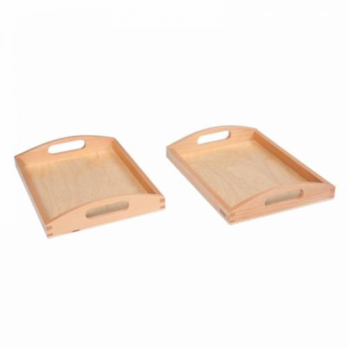 Bandeja de madera pequeña: juego de 2 | Material Montessori