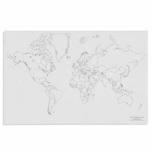 Mundo: Político Con Lagos (50) | Geografía Montessori | Nienhuis