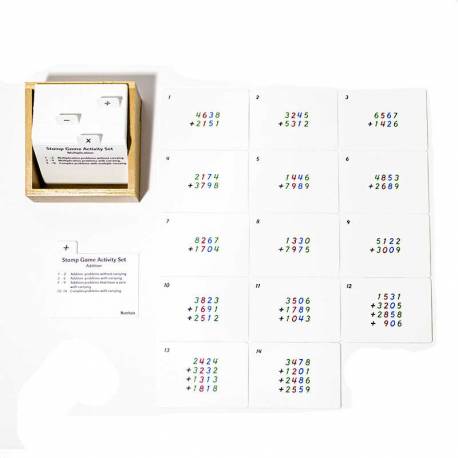 Tarjetas actividades - Juego de estampas | Montessori Matemáticas