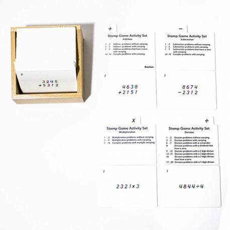 Tarjetas actividades - Juego de estampas | Montessori Matemáticas