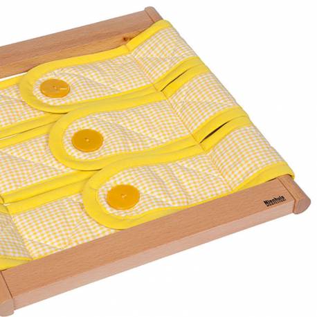 Nienhuis Montessori AMI | Infant Toddler Dressing Frame: 3 Buttons