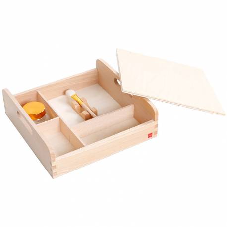 Caja Montessori para pegamento y papeles