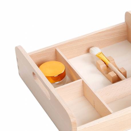 Caja Montessori para pegamento y papeles