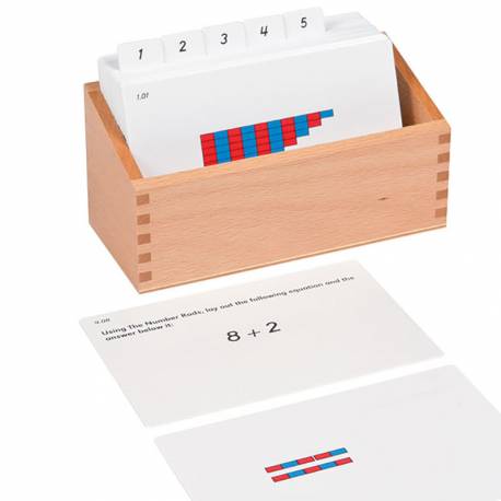 Tarjetas actividades - Barras rojas y azules | Montessori Matemáticas
