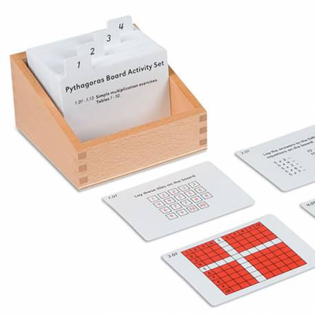Tarjetas actividades - Tablero de pitégoras | Montessori Matemáticas