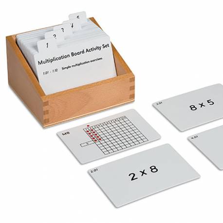 Tarjetas actividades - Tablero multiplicación | Montessori Matemáticas