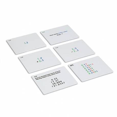 Tarjetas actividades - Fracciones con decimales | Montessori Matemáticas