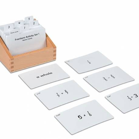 Tarjetas actividades - Fracciones nivel 1 | Montessori Matemáticas