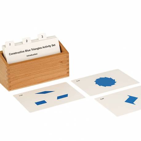 Tarjetas actividades - Triángulos azules | Montessori Matemáticas