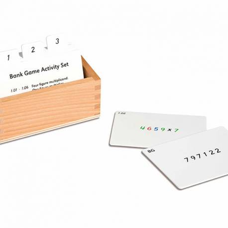 Tarjetas actividades - Juego del banco | Montessori Matemáticas