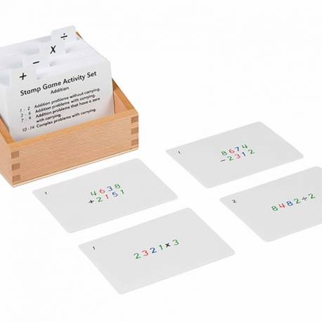Tarjetas actividades - Juego de estampas | Montessori Matemáticas