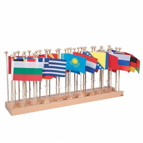 Banderas de Europa con un Stand | Montessori Geografía | Nienhuis